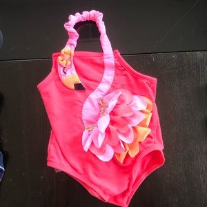 Flamingo baby girl bathing suit